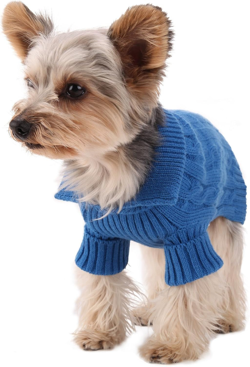 Cozy Blue Aran Dog Sweater - Size #12 Medium for Stylish Pets