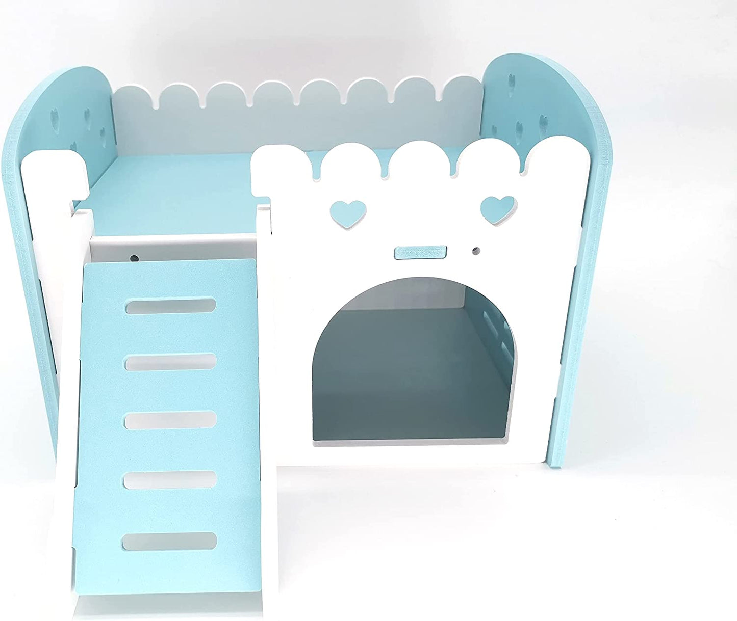 Cozy Blue Bunkbed Hideout for Small Animals - Detachable Habitat & Playground for Chinchillas, Rats, Hamsters, and Hedgehogs (Medium)