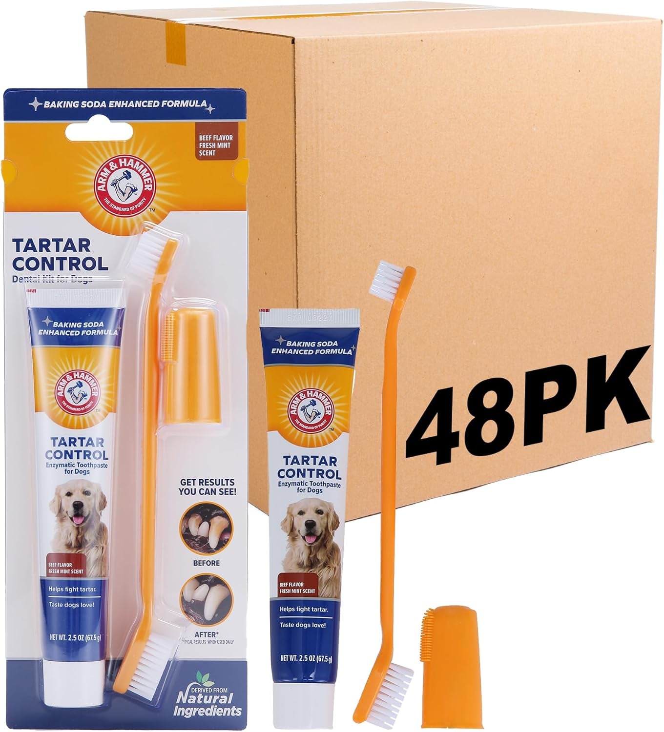 Tartar Control Dental Care Kit for Dogs - 3-Piece Set Featuring Banana Mint Toothpaste, Toothbrush, and Fingerbrush to Reduce Plaque and Tartar Buildup