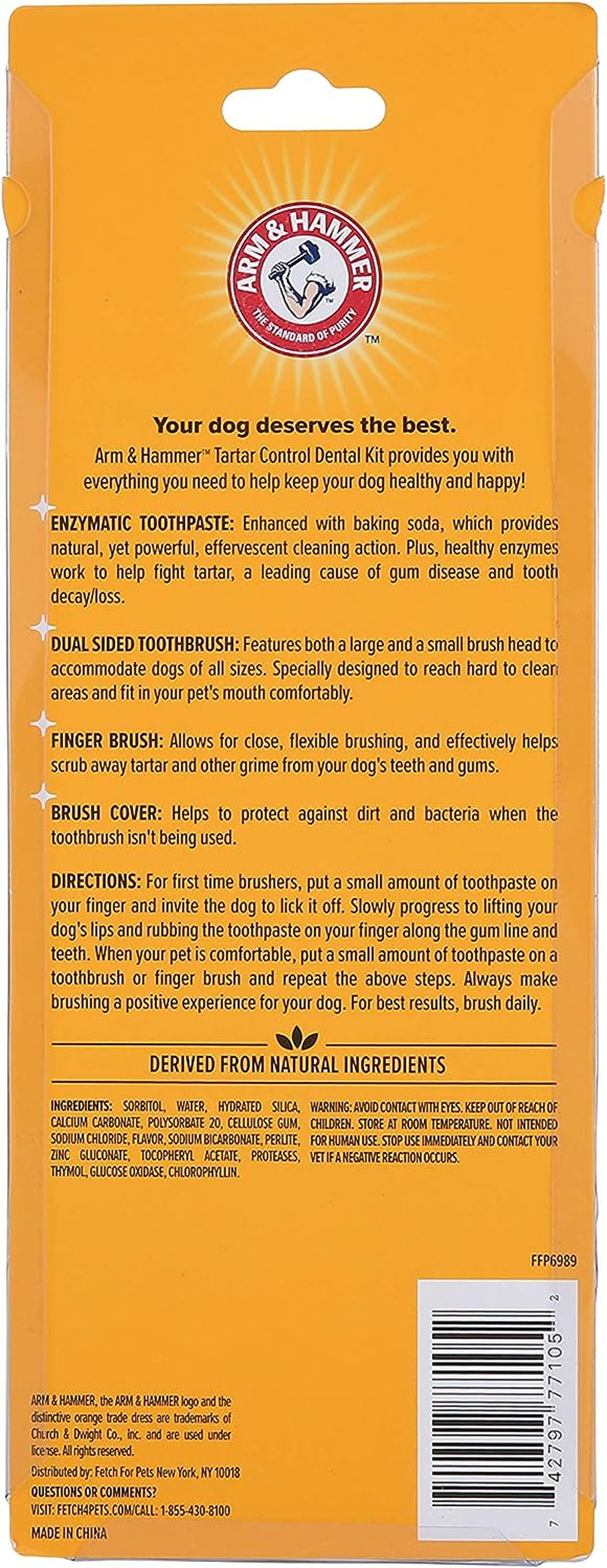 Tartar Control Dental Care Kit for Dogs - 3-Piece Set Featuring Banana Mint Toothpaste, Toothbrush, and Fingerbrush to Reduce Plaque and Tartar Buildup