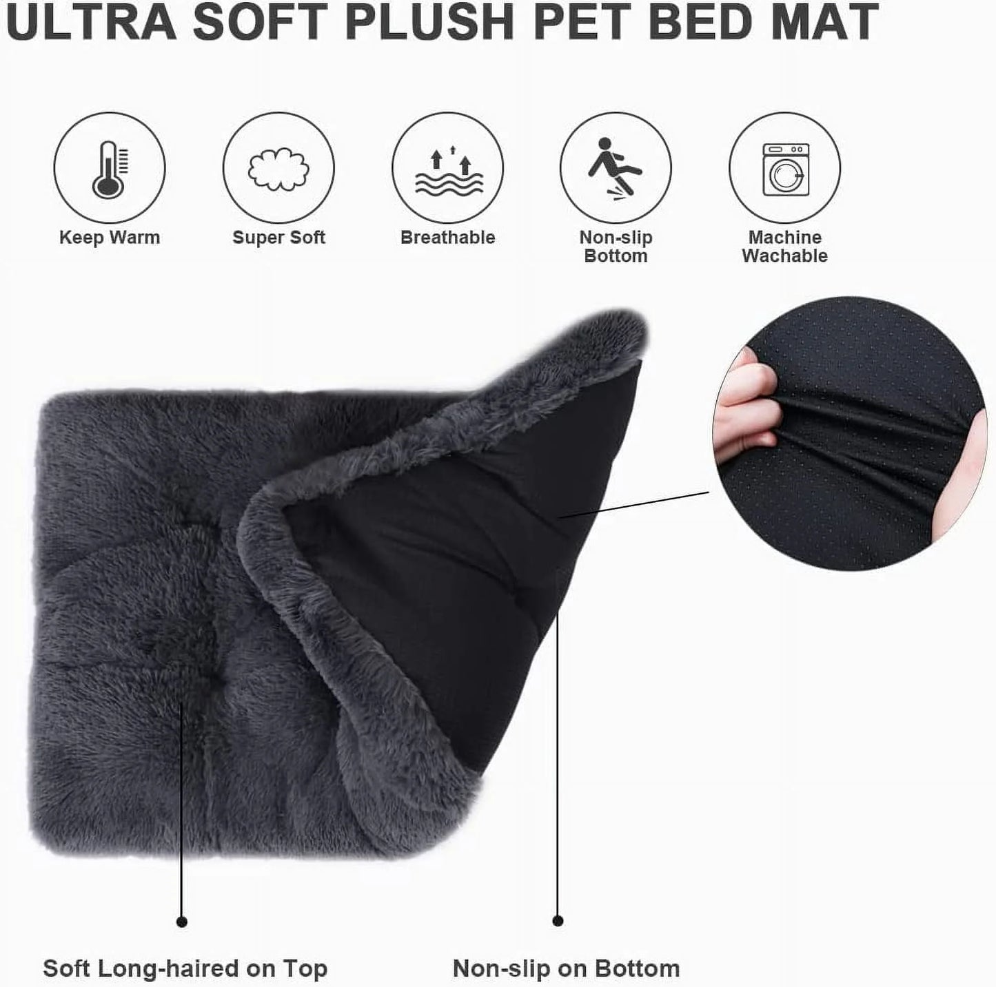 Premium Washable Plush Dog Bed for Large Breeds - 41 Inch Soft and Fluffy Design