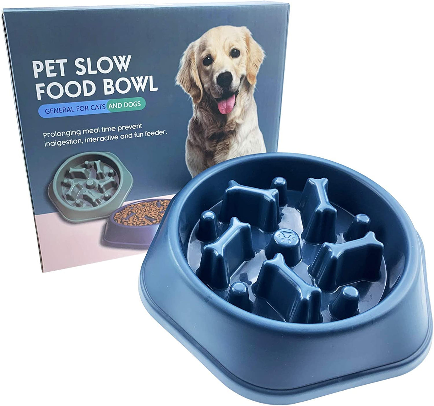 Interactive Slow Feeder Dog Bowl - Healthy Eating Solution for Small to Medium Dogs, Anti-Gulping Design to Prevent Bloat, Non-Slip Fun Feeding Experience