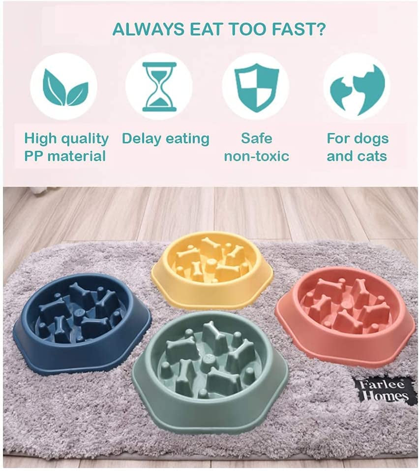 Interactive Slow Feeder Dog Bowl - Healthy Eating Solution for Small to Medium Dogs, Anti-Gulping Design to Prevent Bloat, Non-Slip Fun Feeding Experience