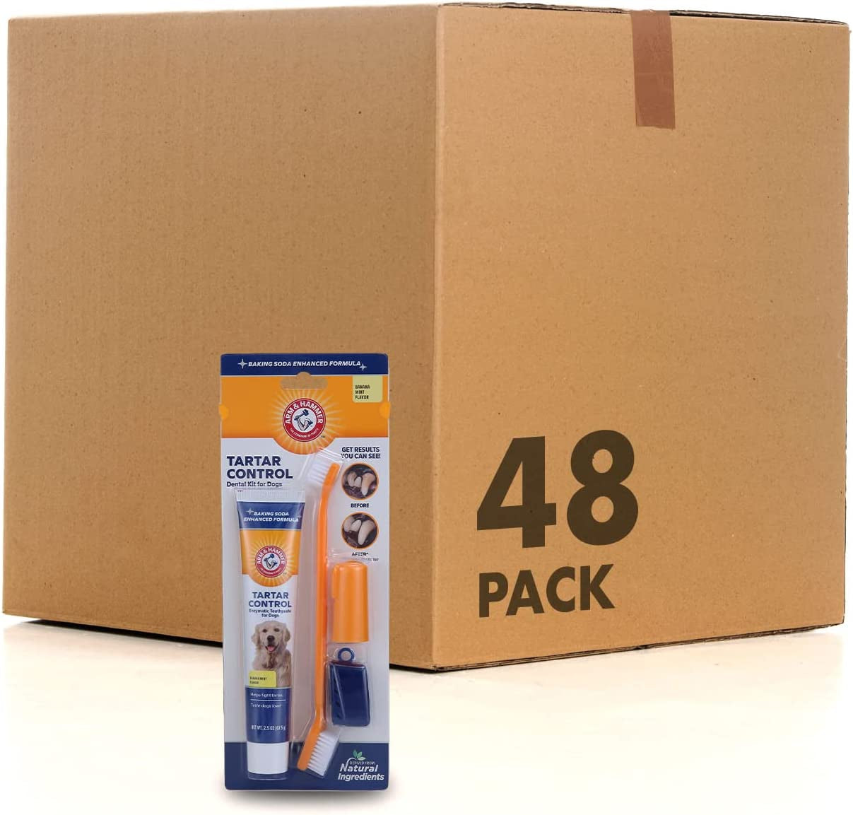 Tartar Control Dental Care Kit for Dogs - 3-Piece Set Featuring Banana Mint Toothpaste, Toothbrush, and Fingerbrush to Reduce Plaque and Tartar Buildup