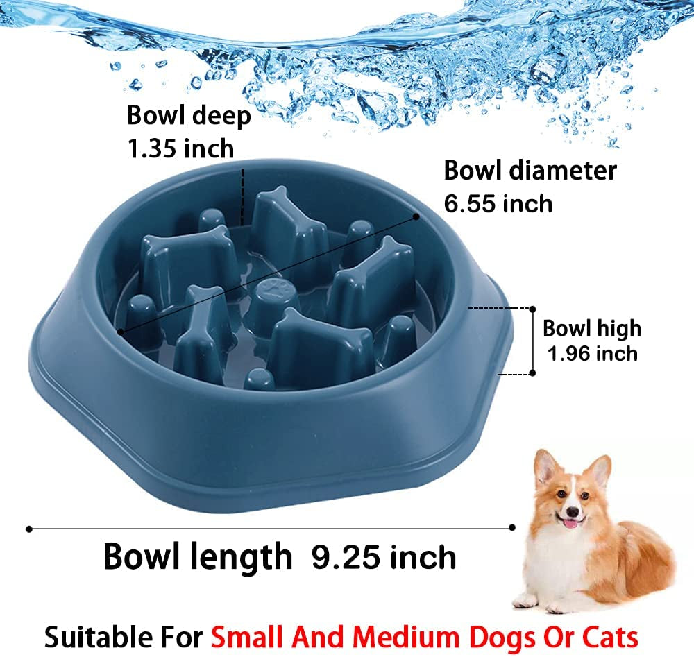 Interactive Slow Feeder Dog Bowl - Healthy Eating Solution for Small to Medium Dogs, Anti-Gulping Design to Prevent Bloat, Non-Slip Fun Feeding Experience
