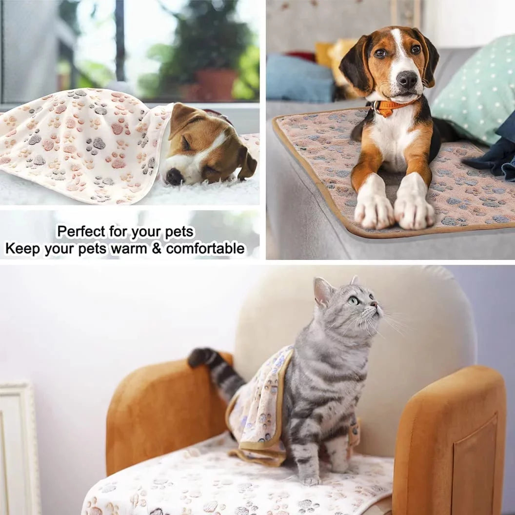 Cozy Comfort: 3-Pack Super Soft Fluffy Fleece Pet Blankets for Dogs & Cats (23x16 Inch)