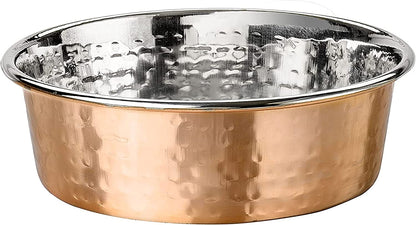 Elevate Your Pet's Dining Experience with Premium Hammered Copper Designer Bowls - Luxury Medium Size for Dogs and Cats