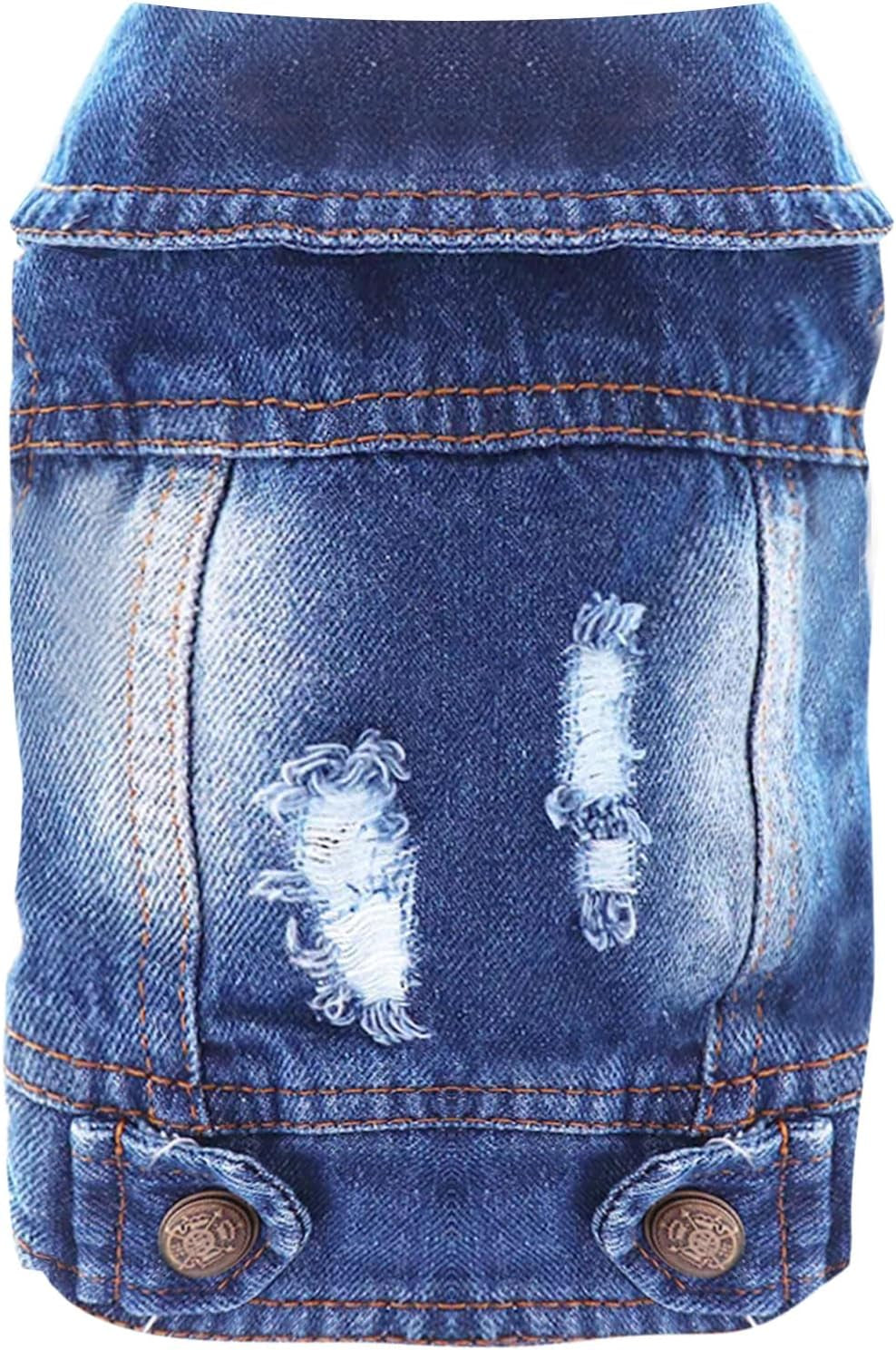 Trendy Denim Jacket for Small Pets - Fashionable Vest for Dogs and Cats, Ideal for Shih Tzu, Chihuahua, Yorkie, and Teacup Breeds