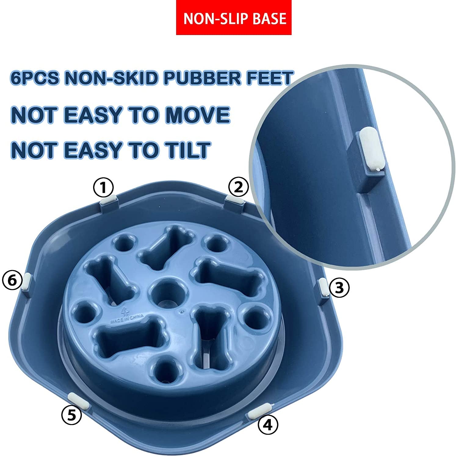 Interactive Slow Feeder Dog Bowl - Healthy Eating Solution for Small to Medium Dogs, Anti-Gulping Design to Prevent Bloat, Non-Slip Fun Feeding Experience