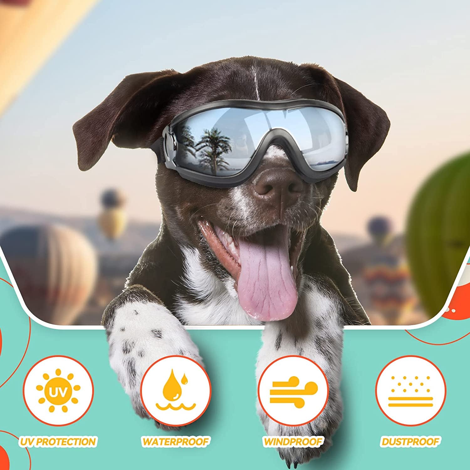 Ultimate Large Breed Dog Goggles - Stylish Protective Sunglasses for Medium to Large Dogs, Perfect for Riding, Biking, and Driving in Black