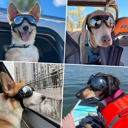 Ultimate Large Breed Dog Goggles - Stylish Protective Sunglasses for Medium to Large Dogs, Perfect for Riding, Biking, and Driving in Black