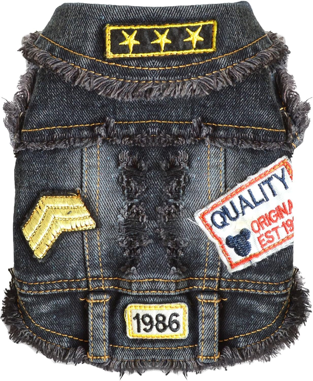 Trendy Denim Jacket for Small Pets - Fashionable Vest for Dogs and Cats, Ideal for Shih Tzu, Chihuahua, Yorkie, and Teacup Breeds
