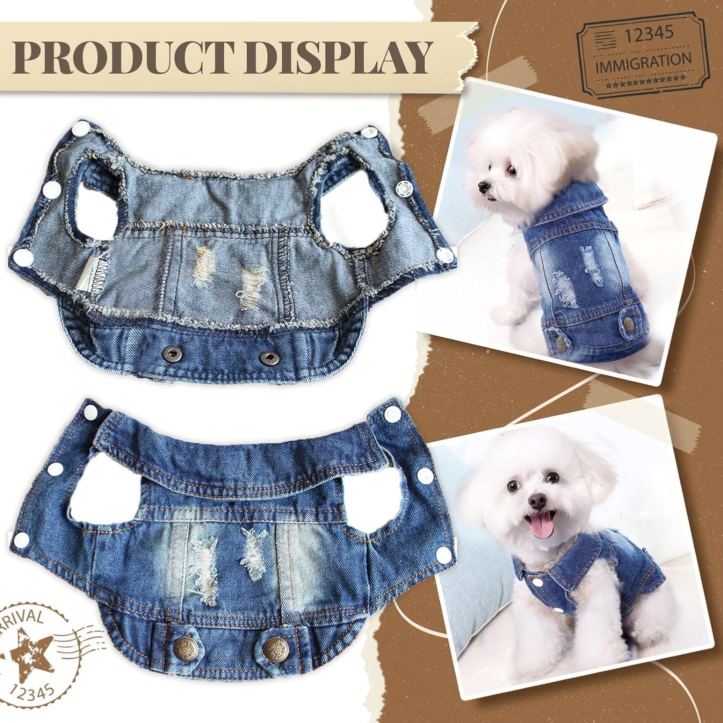 Trendy Denim Jacket for Small Pets - Fashionable Vest for Dogs and Cats, Ideal for Shih Tzu, Chihuahua, Yorkie, and Teacup Breeds