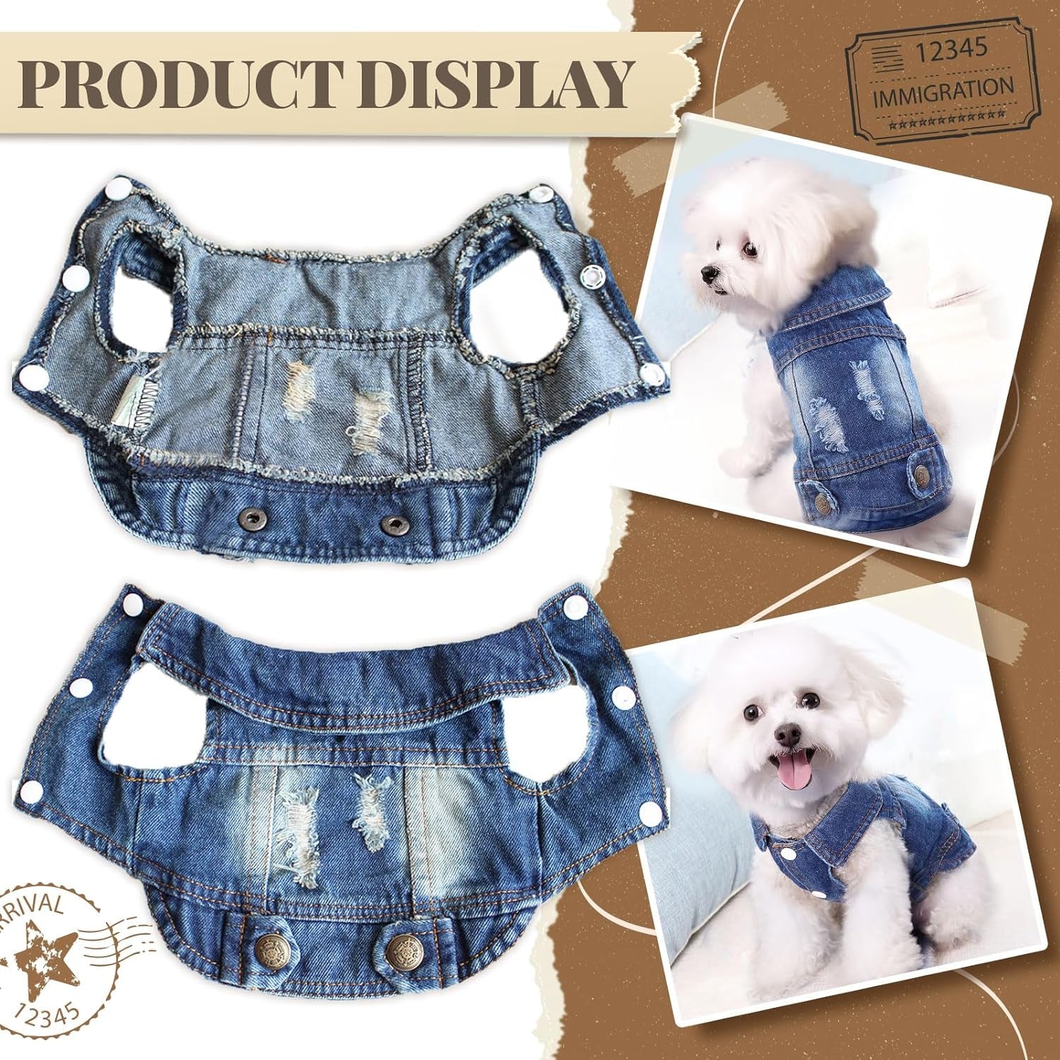 Trendy Denim Jacket for Small Pets - Fashionable Vest for Dogs and Cats, Ideal for Shih Tzu, Chihuahua, Yorkie, and Teacup Breeds