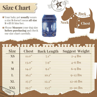 Trendy Denim Jacket for Small Pets - Fashionable Vest for Dogs and Cats, Ideal for Shih Tzu, Chihuahua, Yorkie, and Teacup Breeds