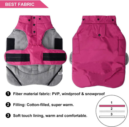 Ultimate Insulated Dog Winter Coat - Snowproof, Windproof & Waterproof with Cozy Fleece Lining and Detachable Hood for Small to Medium Dogs
