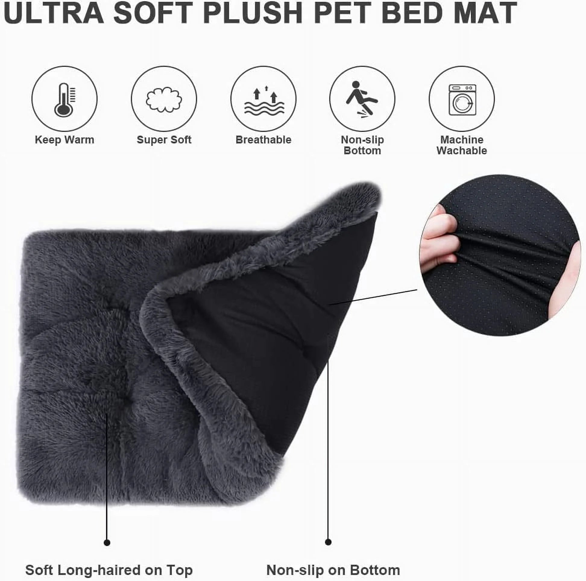 Premium Washable Plush Dog Bed for Large Breeds - 41 Inch Soft and Fluffy Design