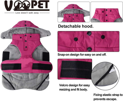 Ultimate Insulated Dog Winter Coat - Snowproof, Windproof & Waterproof with Cozy Fleece Lining and Detachable Hood for Small to Medium Dogs