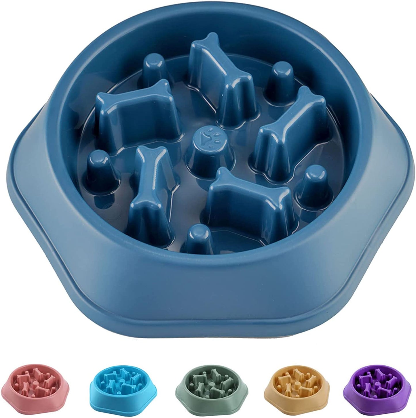 Interactive Slow Feeder Dog Bowl - Healthy Eating Solution for Small to Medium Dogs, Anti-Gulping Design to Prevent Bloat, Non-Slip Fun Feeding Experience