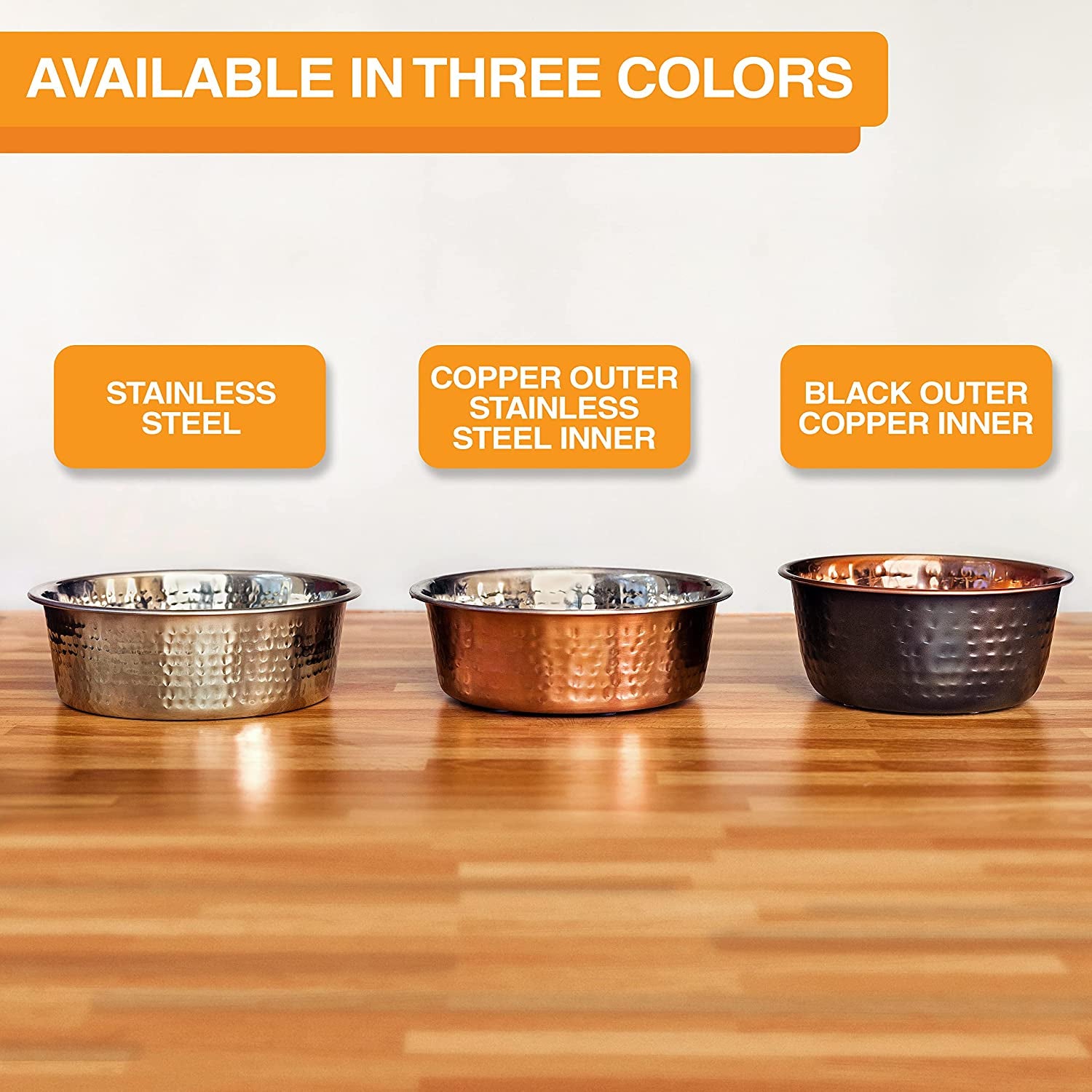 Elevate Your Pet's Dining Experience with Premium Hammered Copper Designer Bowls - Luxury Medium Size for Dogs and Cats