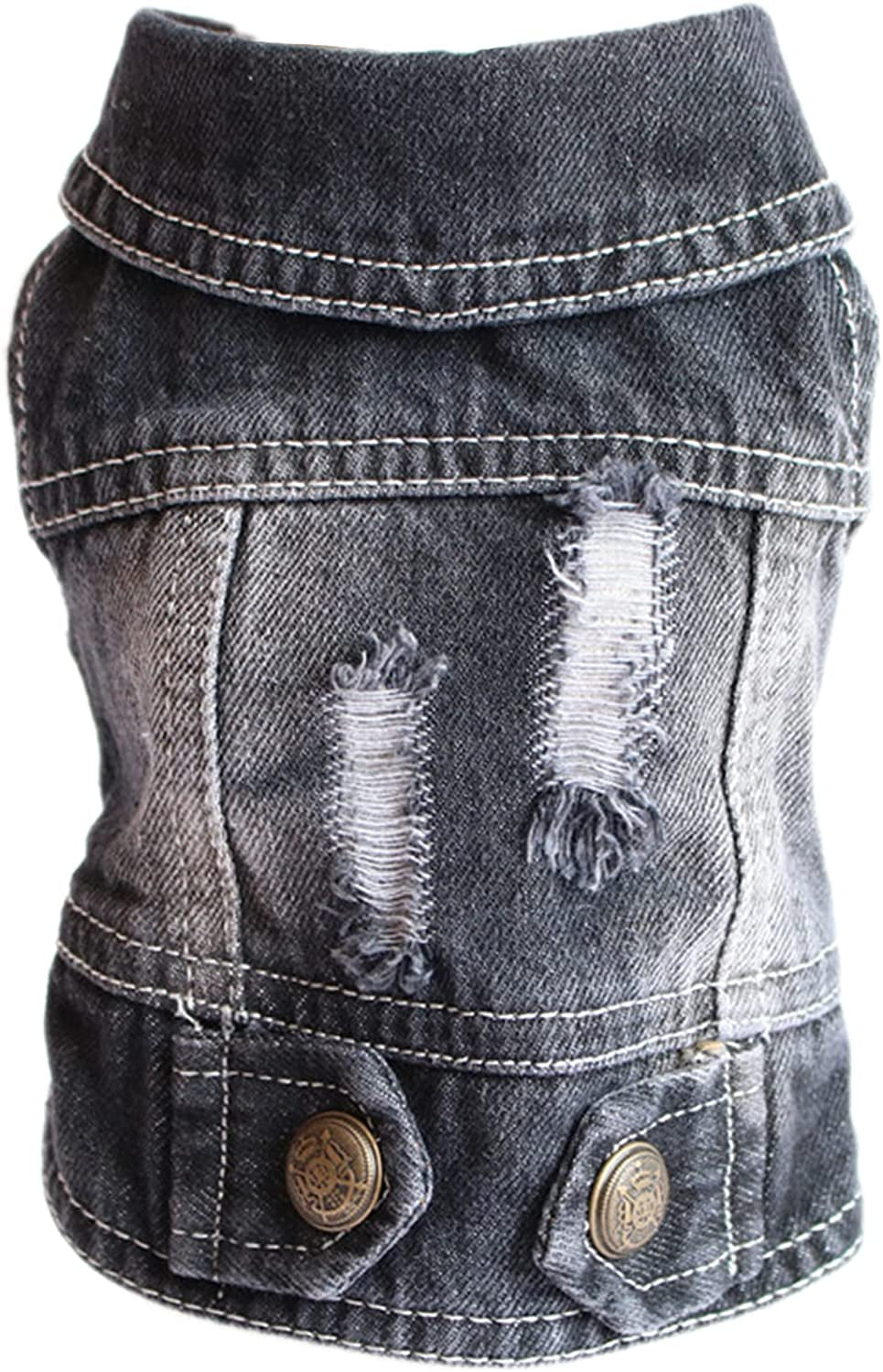 Trendy Denim Jacket for Small Pets - Fashionable Vest for Dogs and Cats, Ideal for Shih Tzu, Chihuahua, Yorkie, and Teacup Breeds