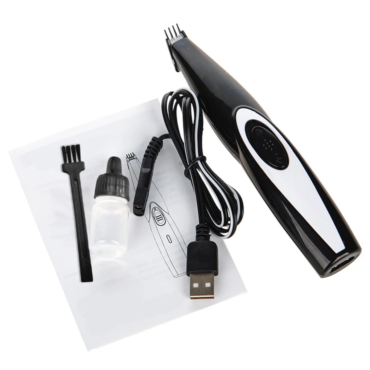 Cordless Electric Pet Grooming Kit - Mute USB Rechargeable Clippers for Dogs and Cats, Ideal for Small Areas like Paws, Faces, and Ears