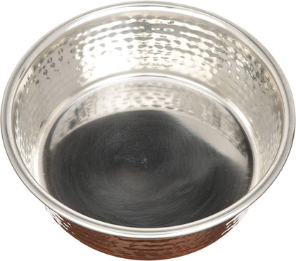 Elevate Your Pet's Dining Experience with Premium Hammered Copper Designer Bowls - Luxury Medium Size for Dogs and Cats