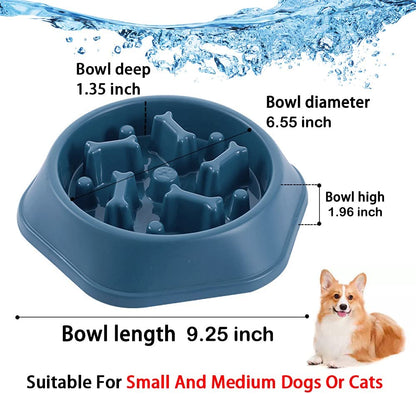 Interactive Slow Feeder Dog Bowl - Healthy Eating Solution for Small to Medium Dogs, Anti-Gulping Design to Prevent Bloat, Non-Slip Fun Feeding Experience