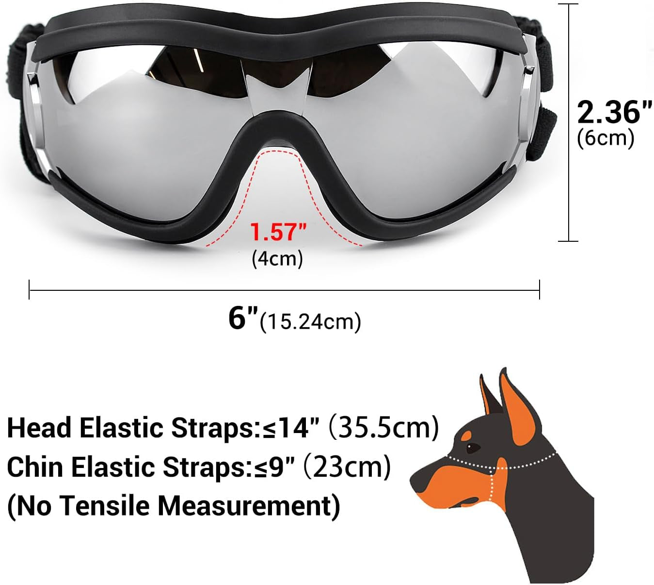 Ultimate Large Breed Dog Goggles - Stylish Protective Sunglasses for Medium to Large Dogs, Perfect for Riding, Biking, and Driving in Black
